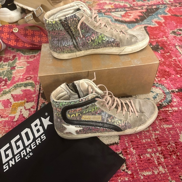 Golden Goose Glitter High-Top Slide - Picture 1 of 4